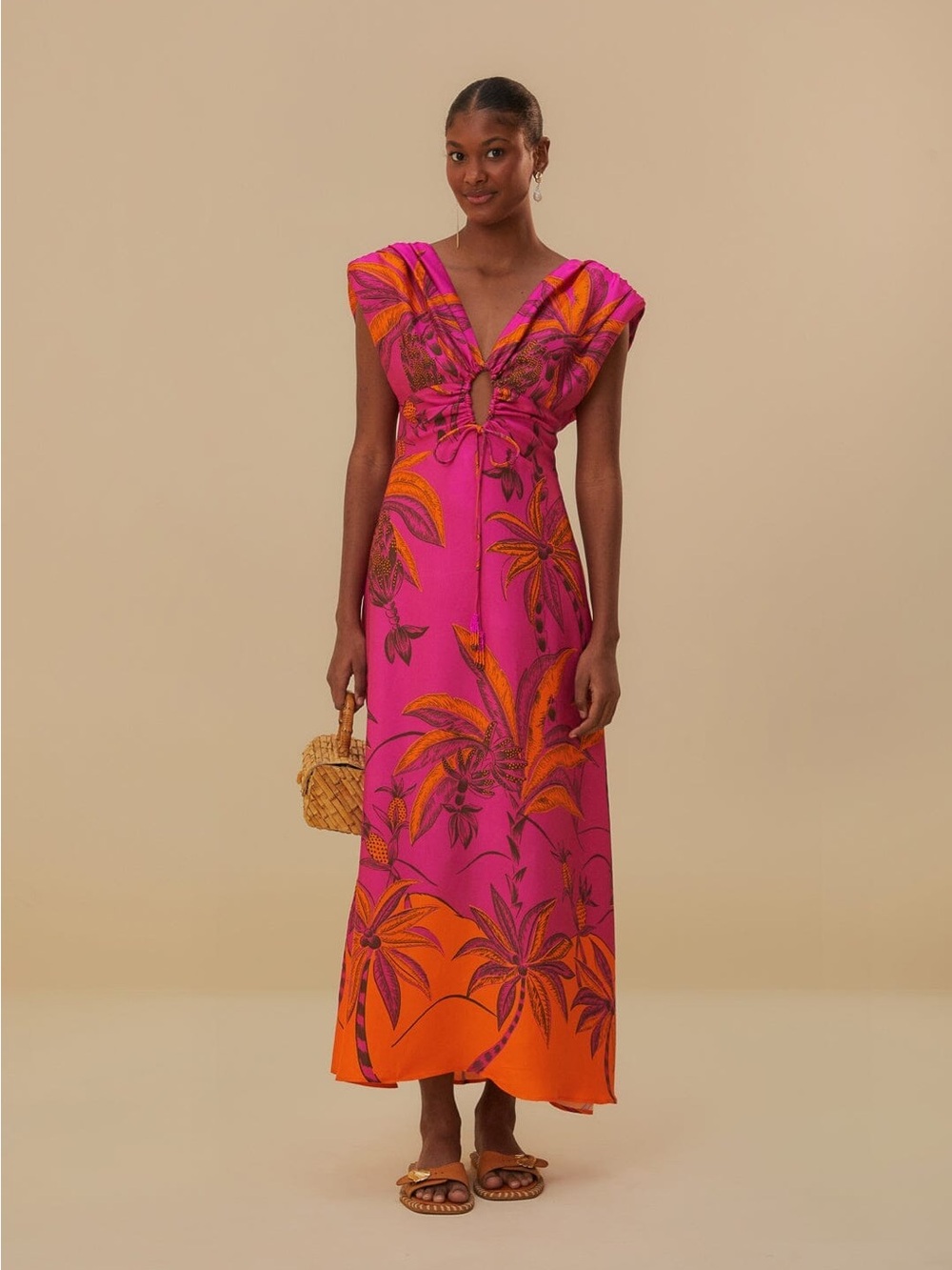 Farm Rio: Pink Beach Forest Maxi Dress - Picture 9 of 12